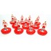 Subbuteo Andrew Table Soccer Denmark 1992 European Champions away kit on classic Hasbro bases